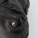 GUCCI Horsebit Hand Bag Leather Black Gold 189890 Auth ep14463-15