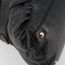 GUCCI Horsebit Hand Bag Leather Black Gold 189890 Auth ep14463-16