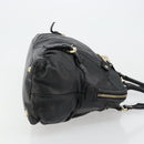 GUCCI Horsebit Hand Bag Leather Black Gold 189890 Auth ep14463-3