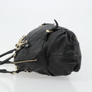 GUCCI Horsebit Hand Bag Leather Black Gold 189890 Auth ep14463-4