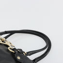 GUCCI Horsebit Hand Bag Leather Black Gold 189890 Auth ep14463-8