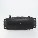 GUCCI Horsebit Hand Bag Leather Black Gold 189890 Auth ep14463-5