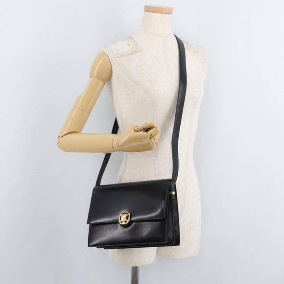 CELINE Umhängetasche Leder Schwarz Gold Original ep14468V