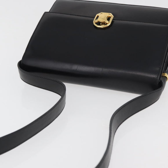 CELINE Umhängetasche Leder Schwarz Gold Original ep14468V