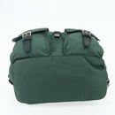 PRADA Backpack Nylon Green Silver Auth ep14472A-11