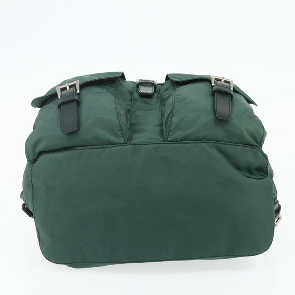 PRADA Backpack Nylon Green Silver Auth ep14472A