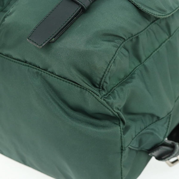 PRADA Backpack Nylon Green Silver Auth ep14472A