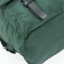 PRADA Backpack Nylon Green Silver Auth ep14472A-13