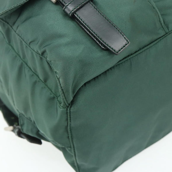 PRADA Backpack Nylon Green Silver Auth ep14472A