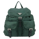 PRADA Backpack Nylon Green Silver Auth ep14472A-2