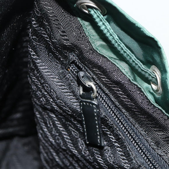 PRADA Backpack Nylon Green Silver Auth ep14472A