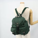 PRADA Backpack Nylon Green Silver Auth ep14472A-27