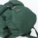 PRADA Backpack Nylon Green Silver Auth ep14472A-6