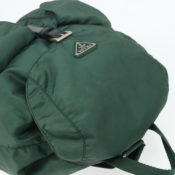 PRADA Backpack Nylon Green Silver Auth ep14472A