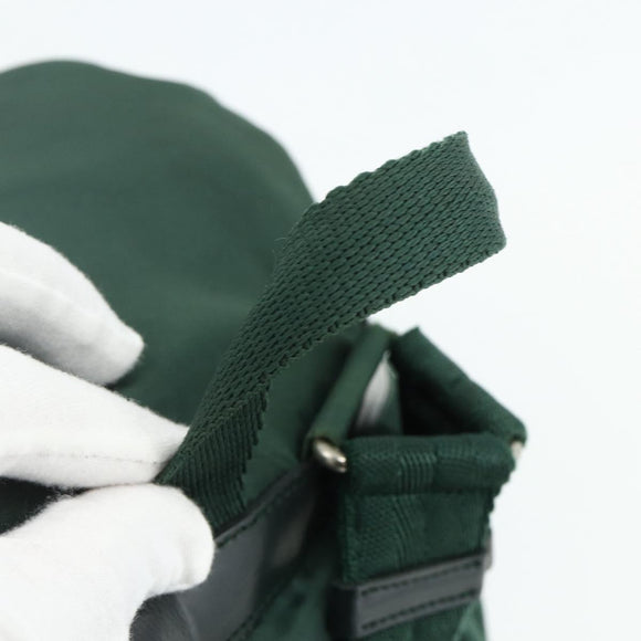 PRADA Backpack Nylon Green Silver Auth ep14472A