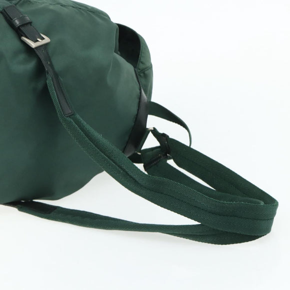 PRADA Backpack Nylon Green Silver Auth ep14472A