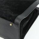 GUCCI Bamboo Hand Bag Suede Black Gold 002 0260 Auth ep14476-16