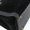 GUCCI Bamboo Hand Bag Suede Black Gold 002 0260 Auth ep14476-9