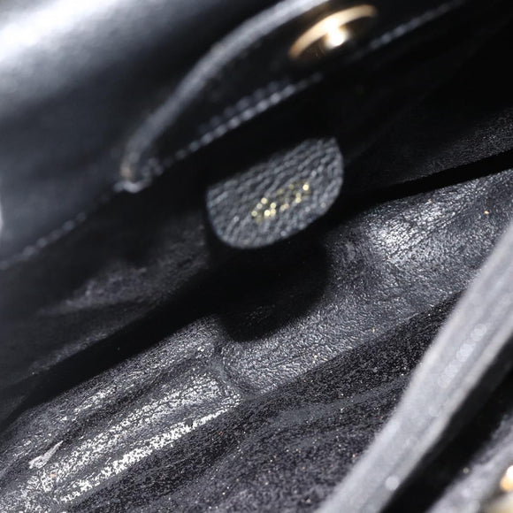 GUCCI Bamboo Hand Bag Suede Black Gold 002 0260 Auth ep14476