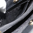 GUCCI Bamboo Hand Bag Suede Black Gold 002 0260 Auth ep14476-11