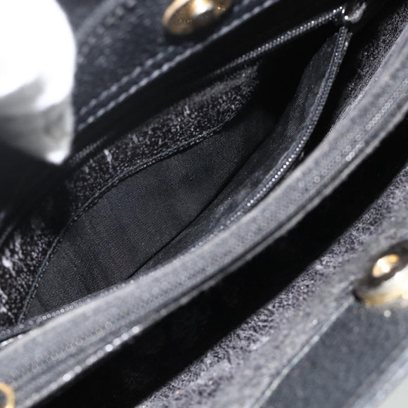 GUCCI Bamboo Hand Bag Suede Black Gold 002 0260 Auth ep14476