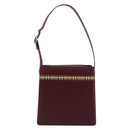BURBERRY Nova Check Shoulder Bag Leather Bordeaux Silver Auth ep14479-13