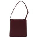 BURBERRY Nova Check Shoulder Bag Leather Bordeaux Silver Auth ep14479-2
