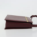 BURBERRY Nova Check Shoulder Bag Leather Bordeaux Silver Auth ep14479-3
