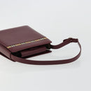 BURBERRY Nova Check Shoulder Bag Leather Bordeaux Silver Auth ep14479-7