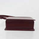 BURBERRY Nova Check Shoulder Bag Leather Bordeaux Silver Auth ep14479-5