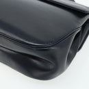 Christian Dior Trotter Canvas Hand Bag Leather 2way Navy Gold Auth ep14481-14