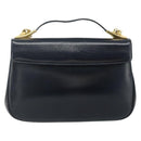 Christian Dior Trotter Canvas Hand Bag Leather 2way Navy Gold Auth ep14481-3