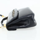 Christian Dior Trotter Canvas Hand Bag Leather 2way Navy Gold Auth ep14481-4