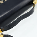 Christian Dior Trotter Canvas Hand Bag Leather 2way Navy Gold Auth ep14481-7