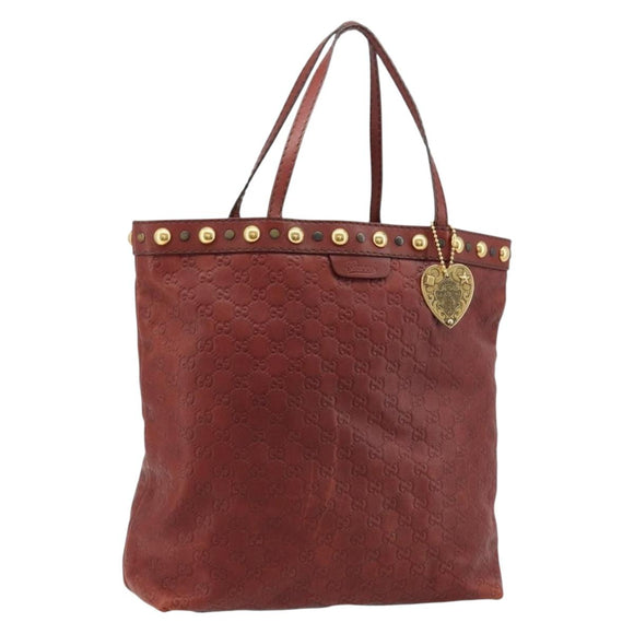 GUCCI GG Canvas Guccissima Babushka Bag Leather Red Gold 208940 Auth ep14486A