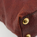 GUCCI GG Canvas Guccissima Babushka Bag Leather Red Gold 208940 Auth ep14486A-11