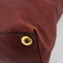 GUCCI GG Canvas Guccissima Babushka Bag Leather Red Gold 208940 Auth ep14486A-12