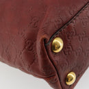 GUCCI GG Canvas Guccissima Babushka Bag Leather Red Gold 208940 Auth ep14486A-13