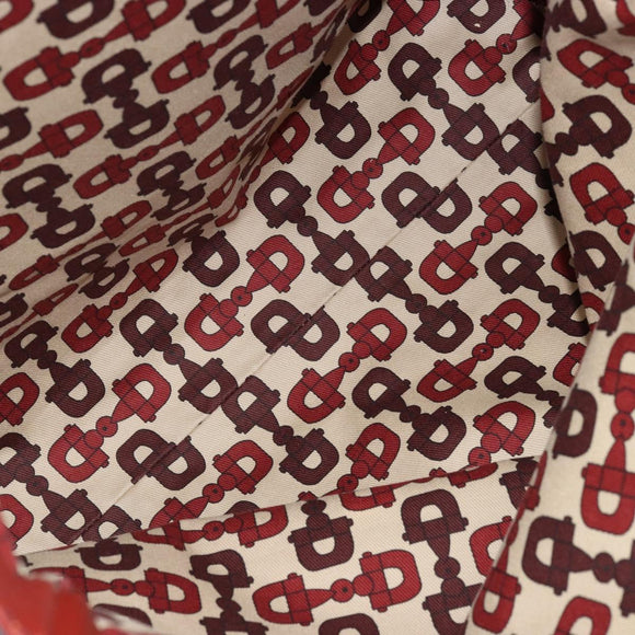 GUCCI GG Canvas Guccissima Babushka Bag Leather Red Gold 208940 Auth ep14486A