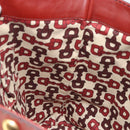 GUCCI GG Canvas Guccissima Babushka Bag Leather Red Gold 208940 Auth ep14486A-18