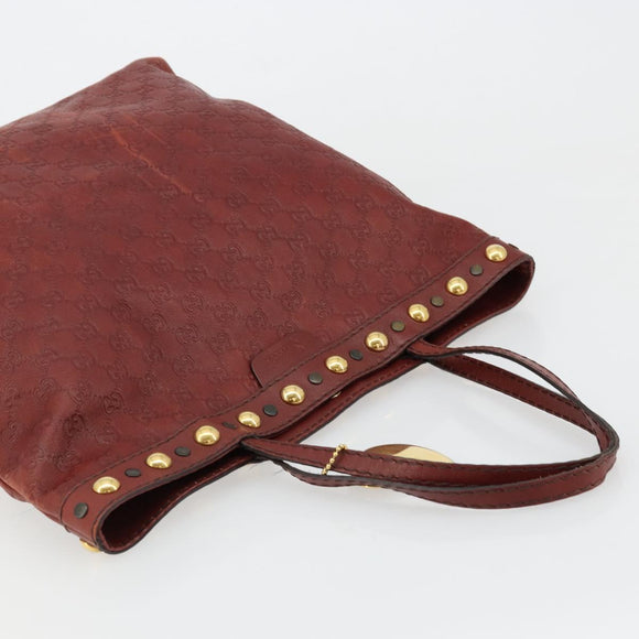 GUCCI GG Canvas Guccissima Babushka Bag Leather Red Gold 208940 Auth ep14486A