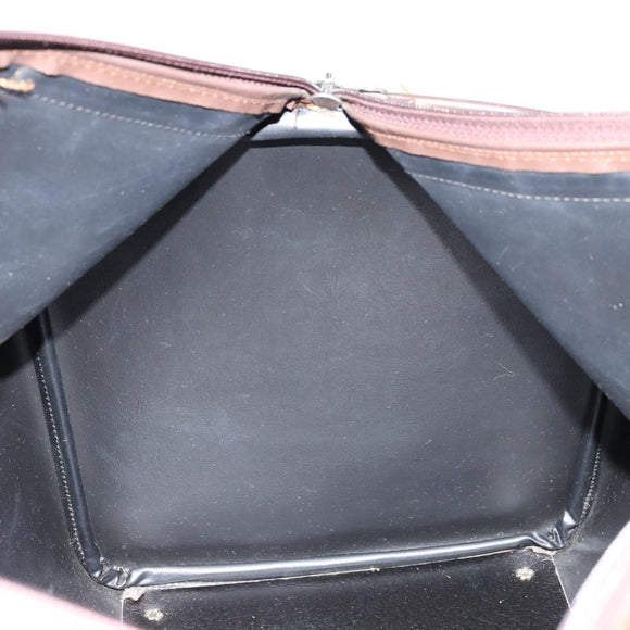 Burberrys Nova Check Boston Bag Canvas Beige Gold Auth ep14489