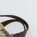 Burberrys Nova Check Boston Bag Canvas Beige Gold Auth ep14489-8
