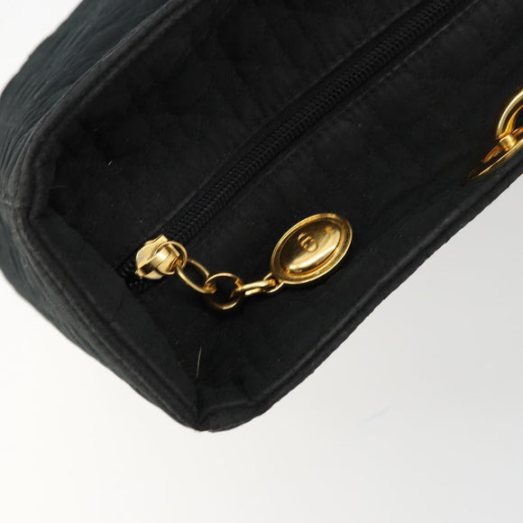 Christian Dior Canage Lady Dior Tote Bag Nylon Black Gold Auth ep14490