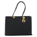 Christian Dior Canage Lady Dior Tote Bag Nylon Black Gold Auth ep14490-13