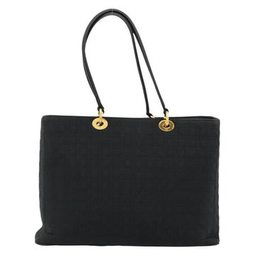 Christian Dior Canage Lady Dior Tote Bag Nylon Black Gold Auth ep14490 - 0