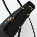 Christian Dior Canage Lady Dior Tote Bag Nylon Black Gold Auth ep14490-6