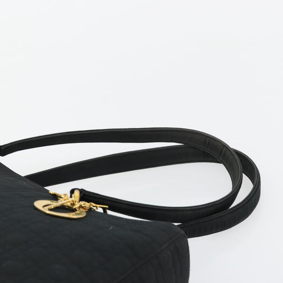 Christian Dior Canage Lady Dior Tote Bag Nylon Black Gold Auth ep14490