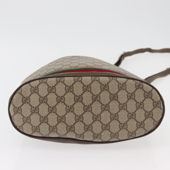 GUCCI GG Supreme Web Sherry Line Bag PVC Beige Gold 41 02 085 Auth ep14491