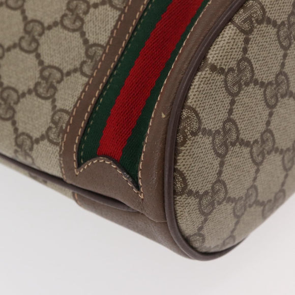 GUCCI GG Supreme Web Sherry Line Bag PVC Beige Gold 41 02 085 Auth ep14491